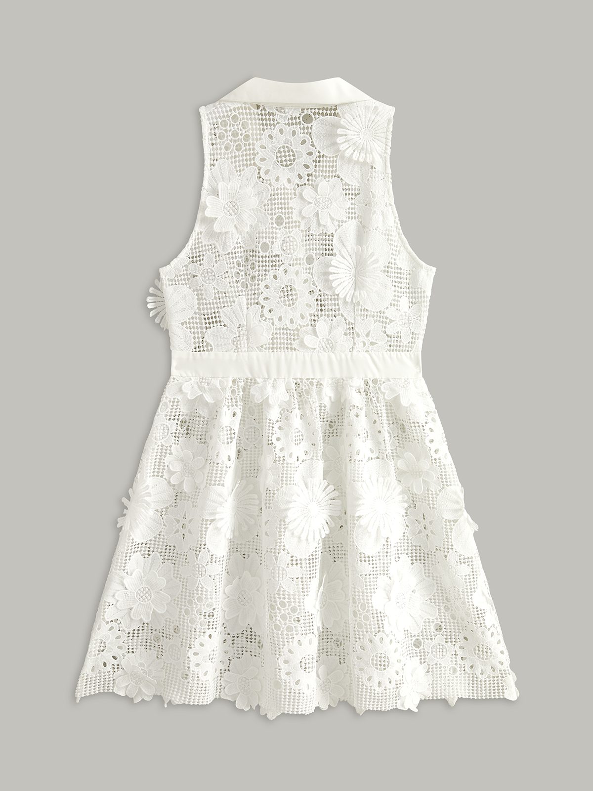 Yarı Şeffaf 3D Çiçekli Mini Elbise