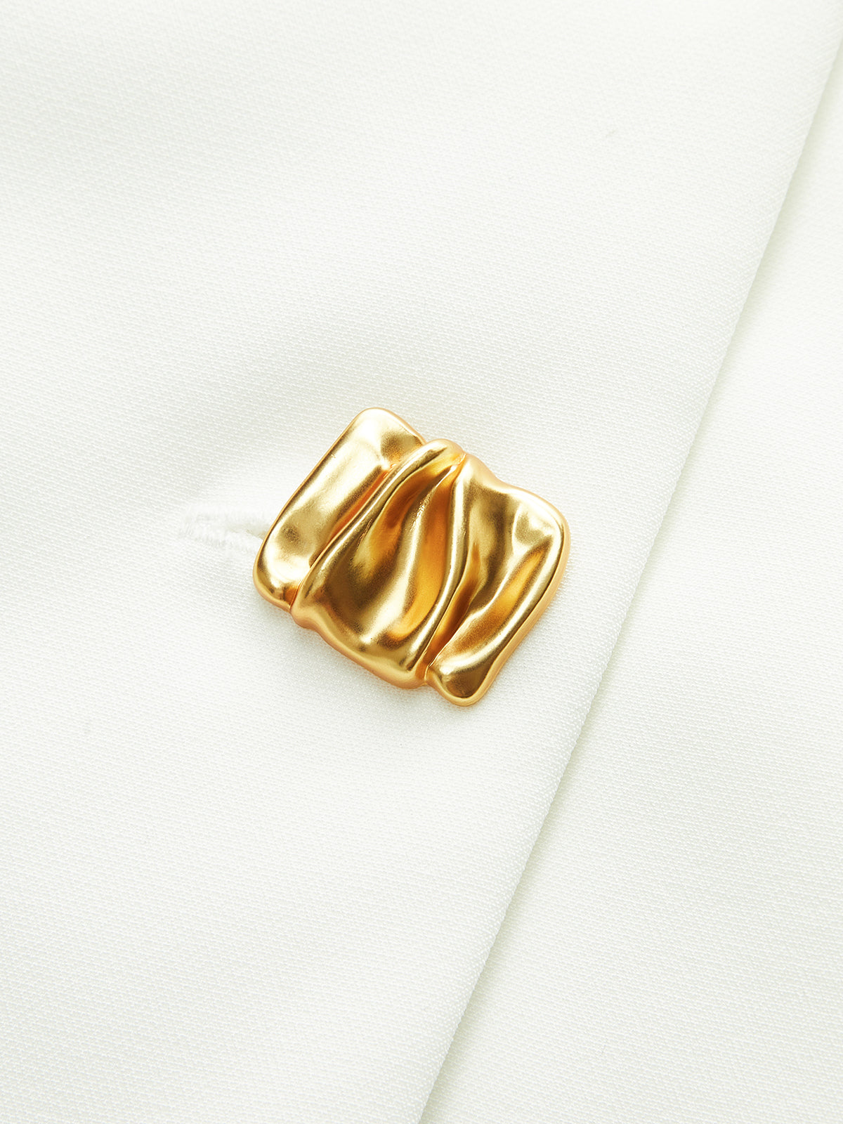 Altın Düğmeli Renk Bloklu Midi Elbise