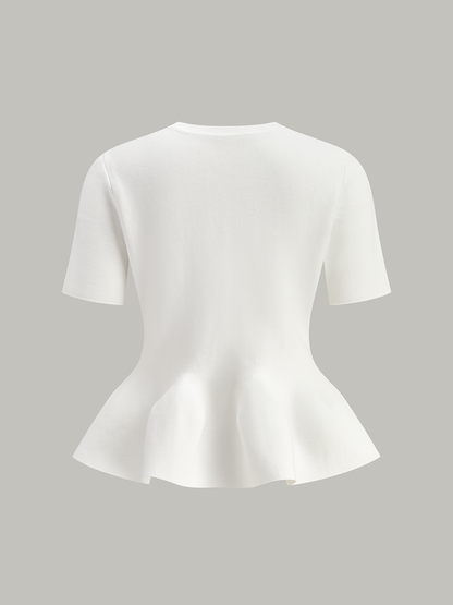 Kısa Kollu Peplum Hırka