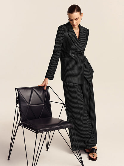 Çizgili Kruvaze Blazer