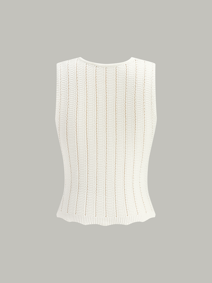 Çiçek Desenli Kolsuz Kazak Yelek