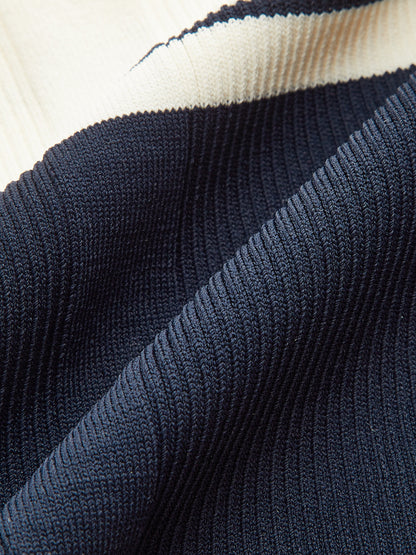 Kontrast Renkli Çizgili Örgü Üst