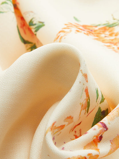 Çiçek Desenli Bağcıklı Sırtlı Kolsuz Elbise