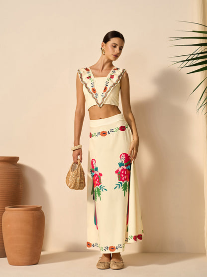 Boho Desenli Etek Takımı