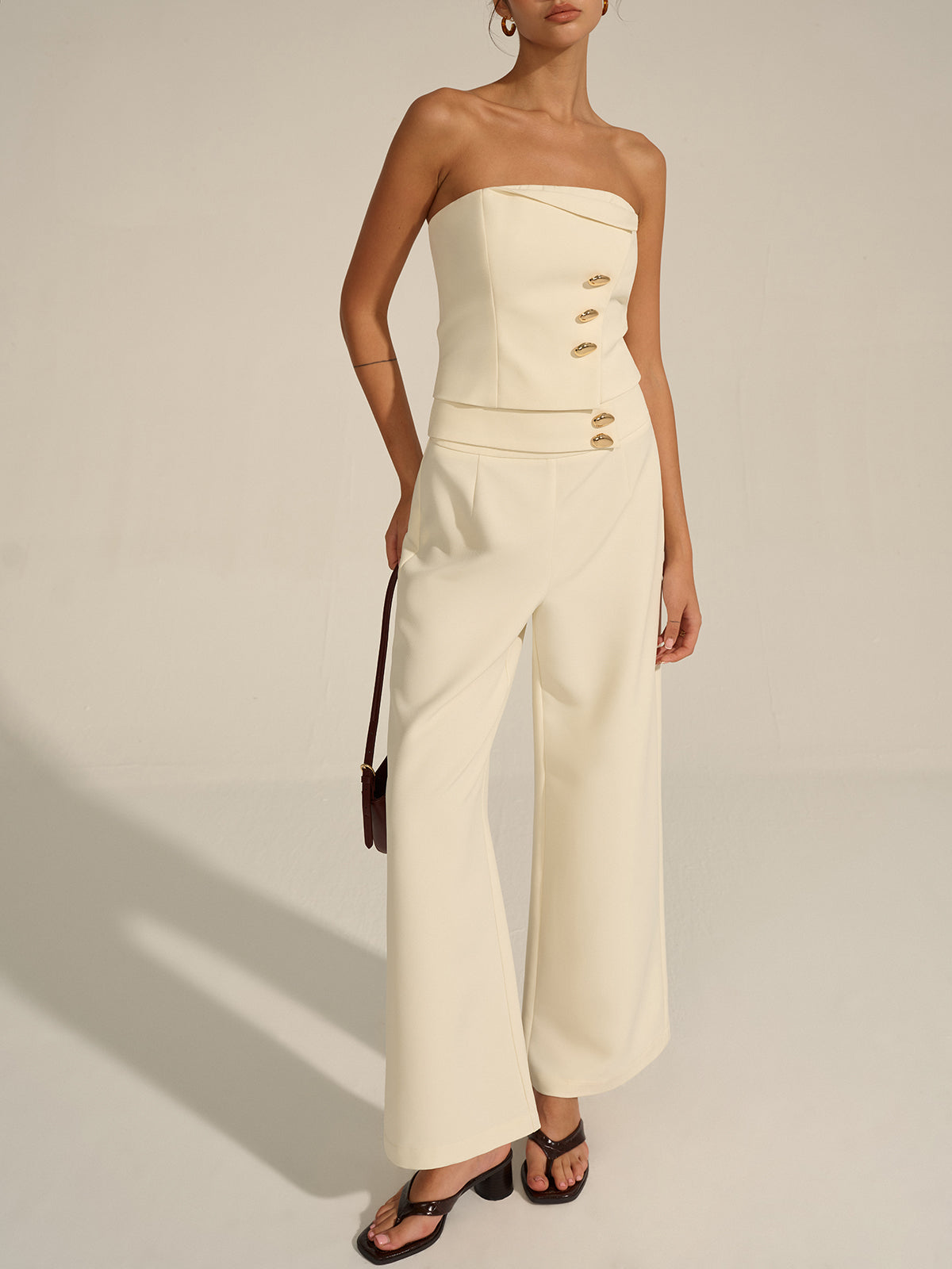 Metal Dekor Orta Bel Pantolon