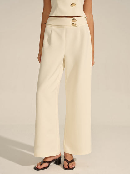 Metal Dekor Orta Bel Pantolon