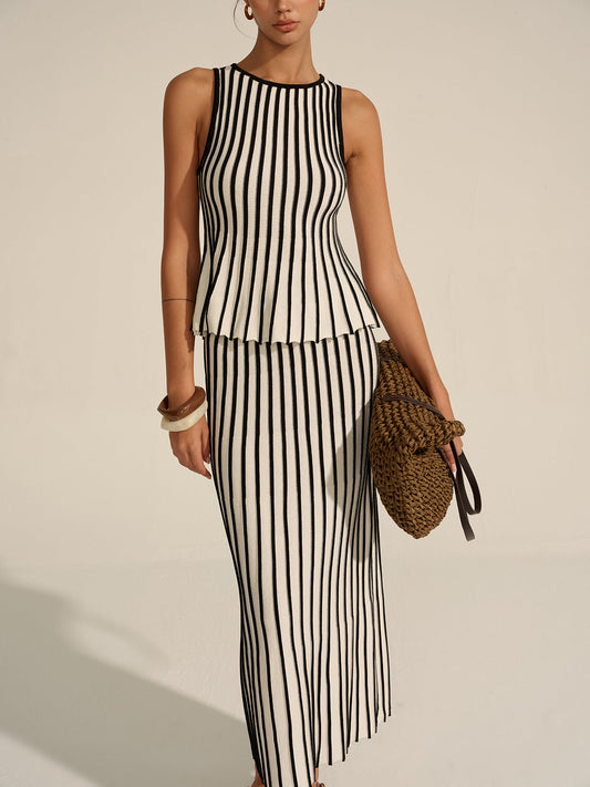 Çizgili Örgü Eşofman Takımı