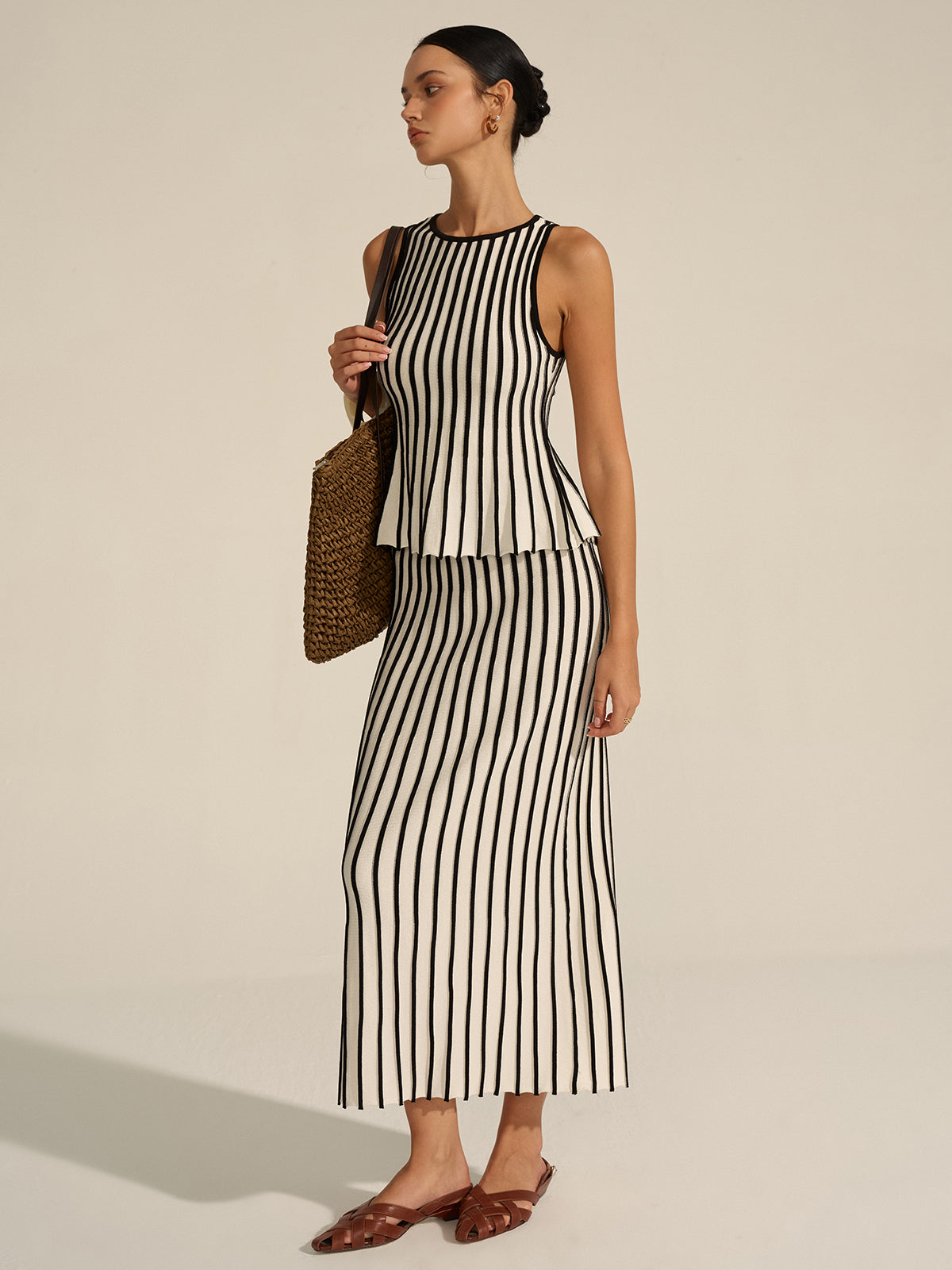 Çizgili Örgü Eşofman Takımı