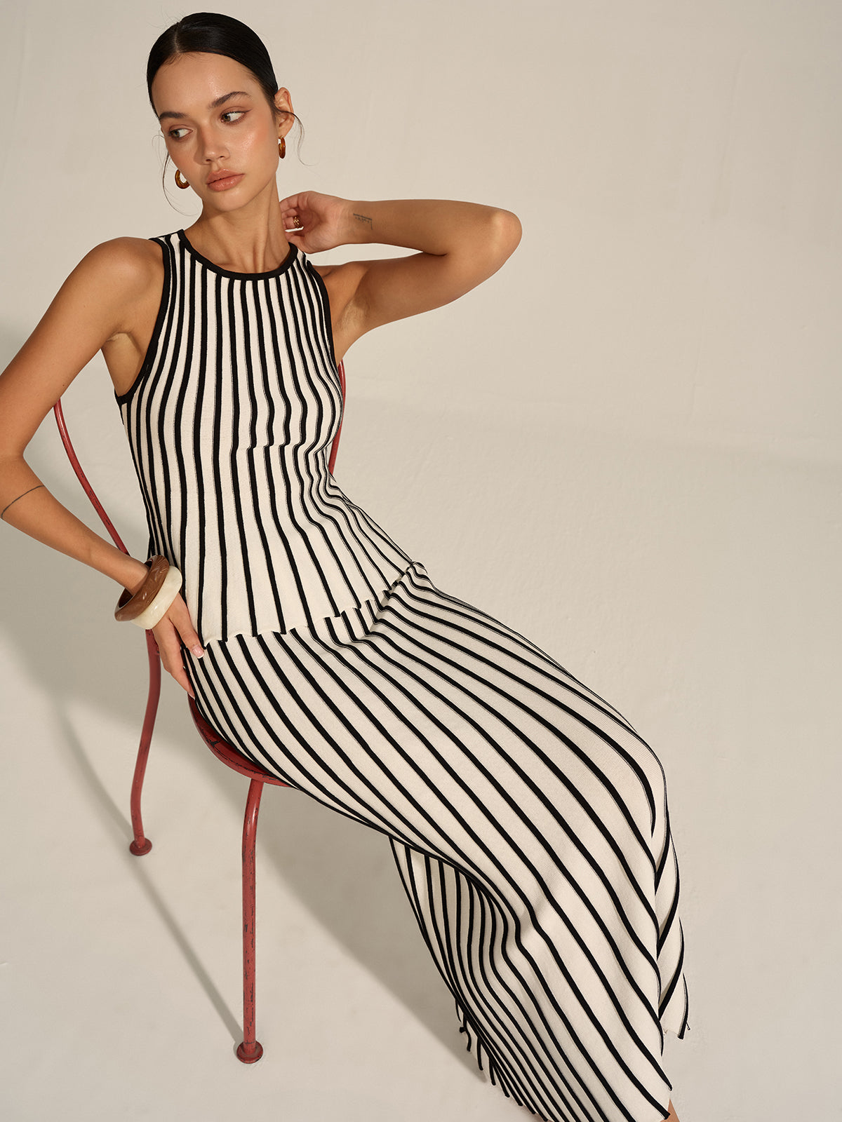 Çizgili Örgü Eşofman Takımı