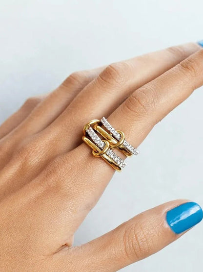 Kilitli Tam Set Kübik Zirkonya Yüzükler