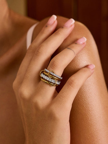 Kilitli Tam Set Kübik Zirkonya Yüzükler