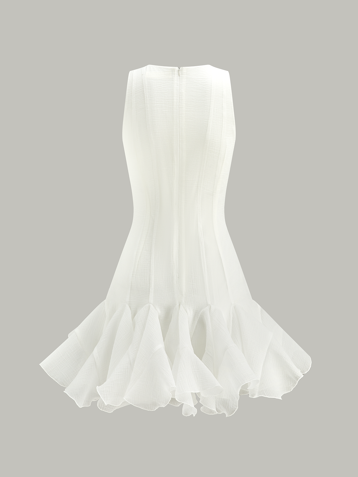 Yarı Şeffaf Volanlı Etek Ucu Mini Elbise