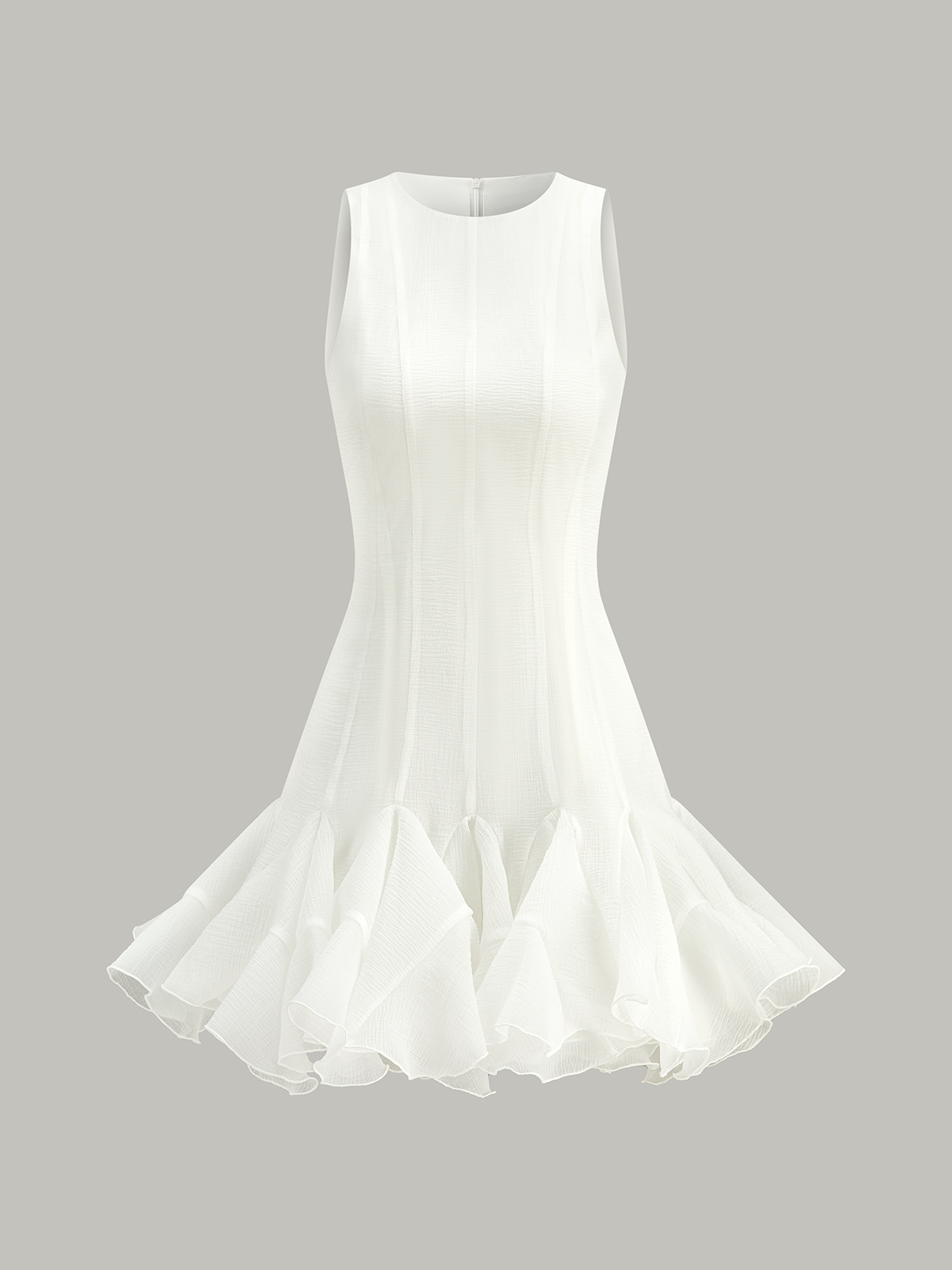 Yarı Şeffaf Volanlı Etek Ucu Mini Elbise