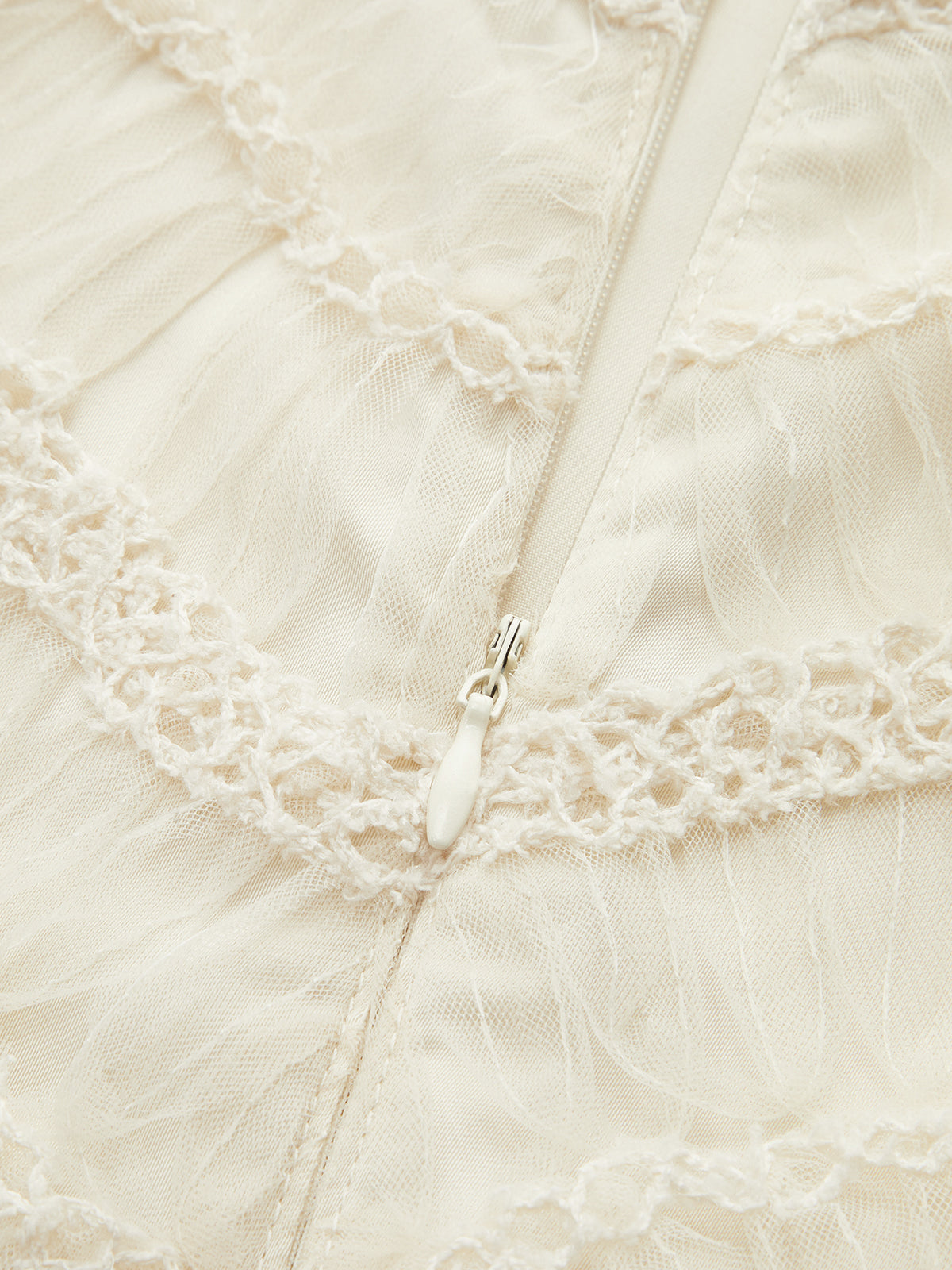 Yarı Şeffaf Dokulu Kumaş Panelli Tül Elbise