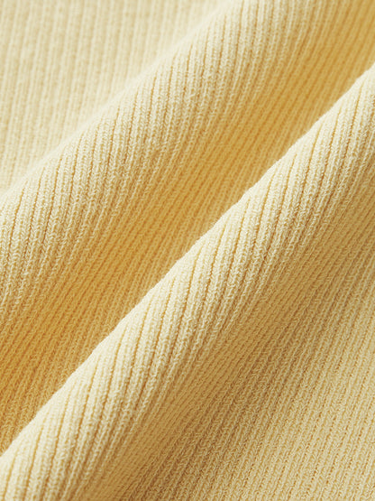 Kabartmalı Örgü Kare Yaka Kısa Üst