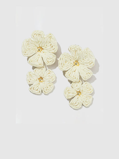 Yaldızlı Dantel Yaprak Küpeler