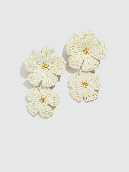 Yaldızlı Dantel Yaprak Küpeler