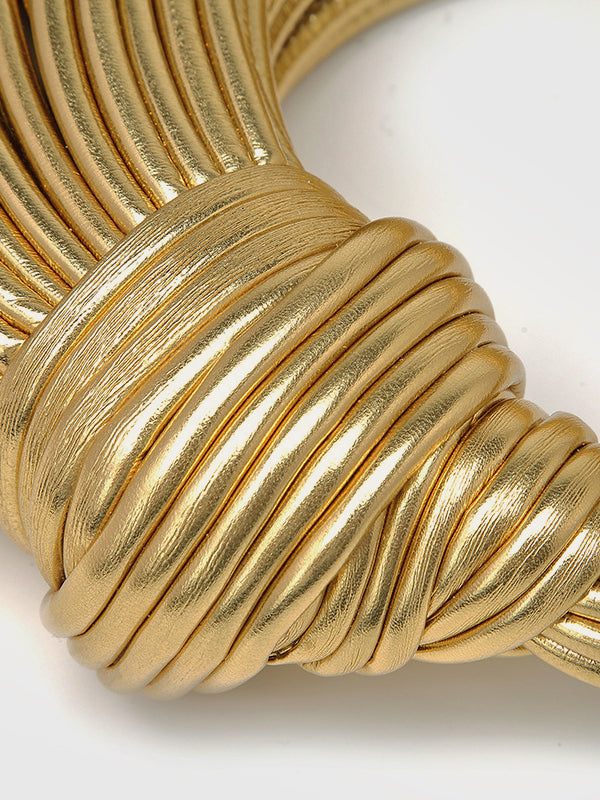 Altın Bükülmüş Çember Çanta