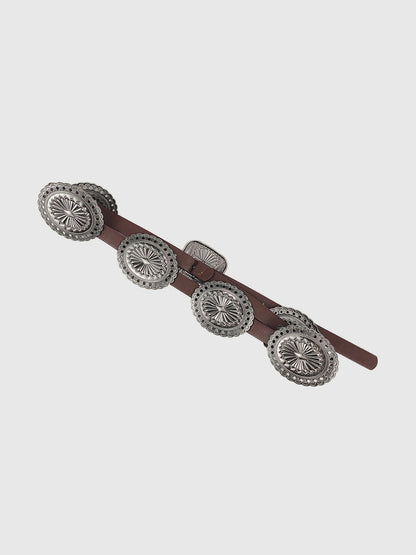 Vintage Concho Tokalı Deri Kemer