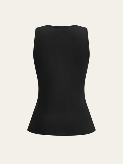 Metal Dekor Kolsuz V Yaka Yelek