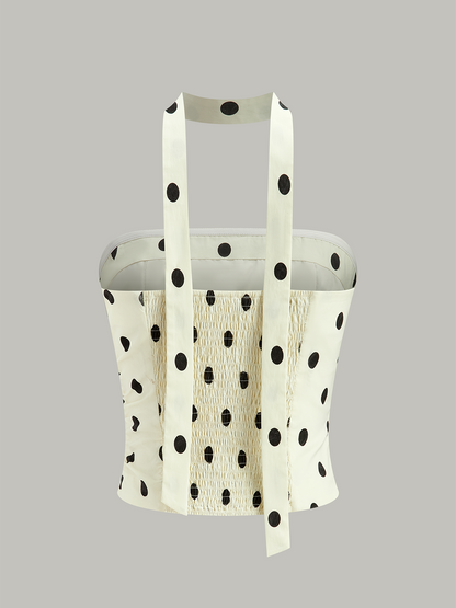 Puantiyeli Büzgülü Askısız Üst