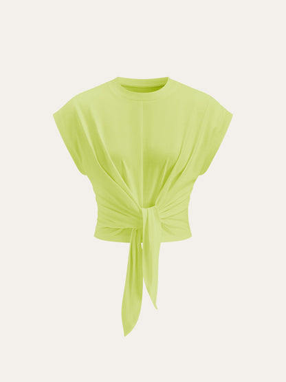 Önü Bağlamalı Kısa Kollu Üst