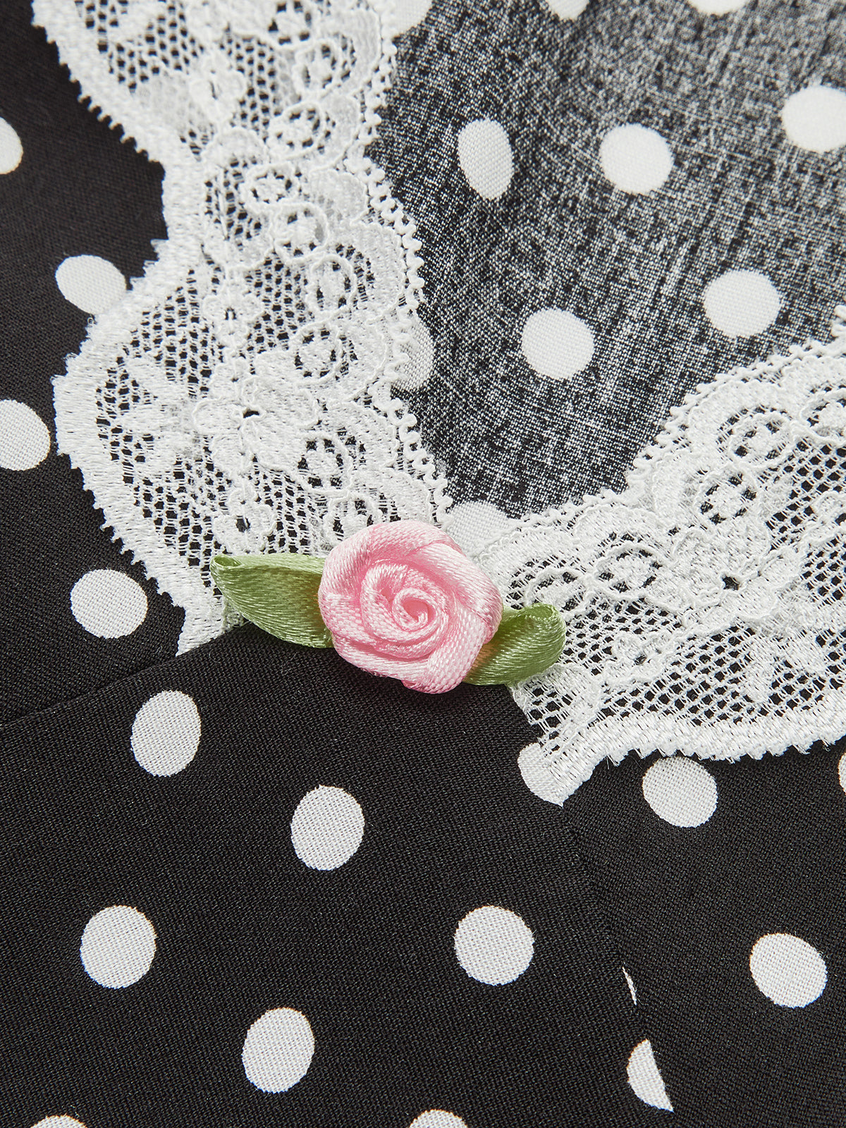 Puantiyeli Dantel Elbise