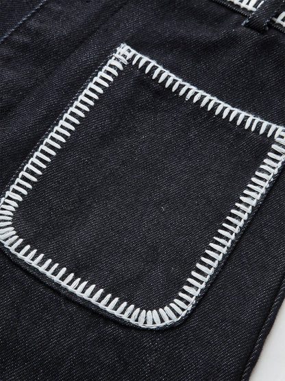 Kontrast Kesim Kot Şort