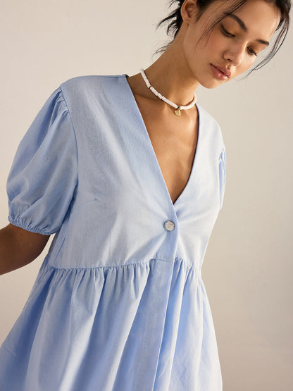 Pamuklu Peplum Üst ve Pantolon Takımı