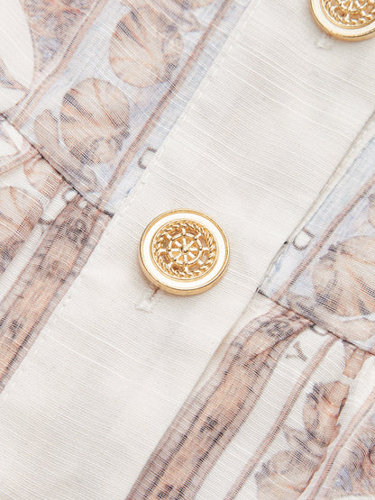 Kemerli Yarı Şeffaf Düğmeli Elbise