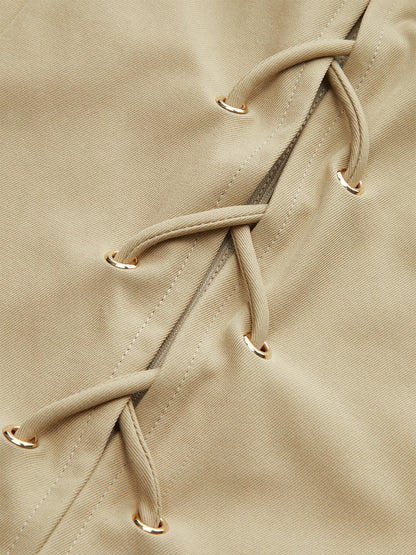 Cepli Bağcıklı Mini Elbise