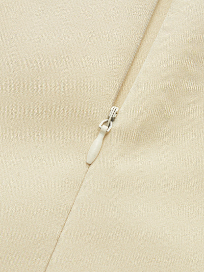 Kemerli Dik Yaka Kısa Kollu Bluz