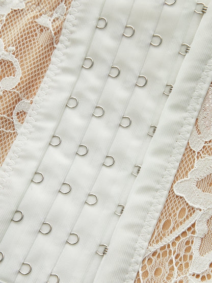 Yarı Şeffaf Dantelli Korse Üst