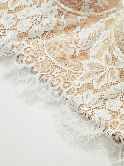 Yarı Şeffaf Dantelli Korse Üst