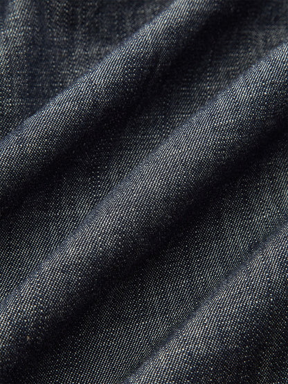 Puf Kollu Katlı Önü Düğmeli Maksi Elbise