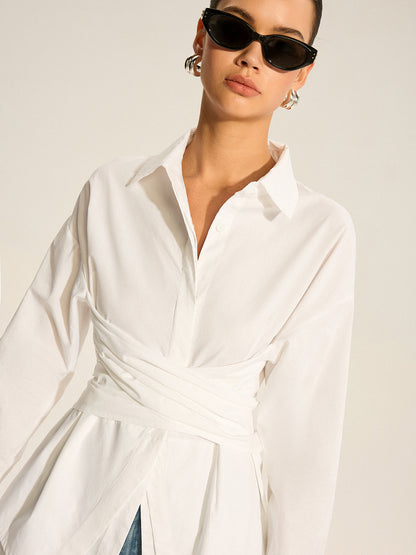 Sırtı Fiyonklu Uzun Kollu Gömlek