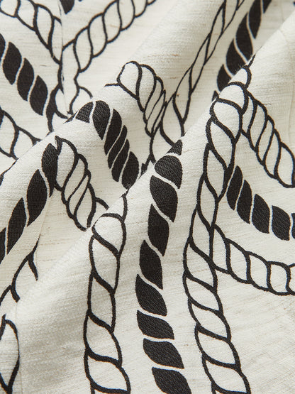 Halat Desenli Baskılı Yelek