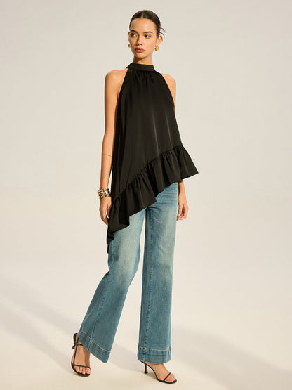 Asimetrik Volanlı Etek Askılı Üst
