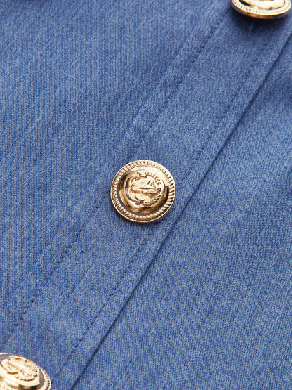 Metal Düğmeli Askılı Pileli Elbise