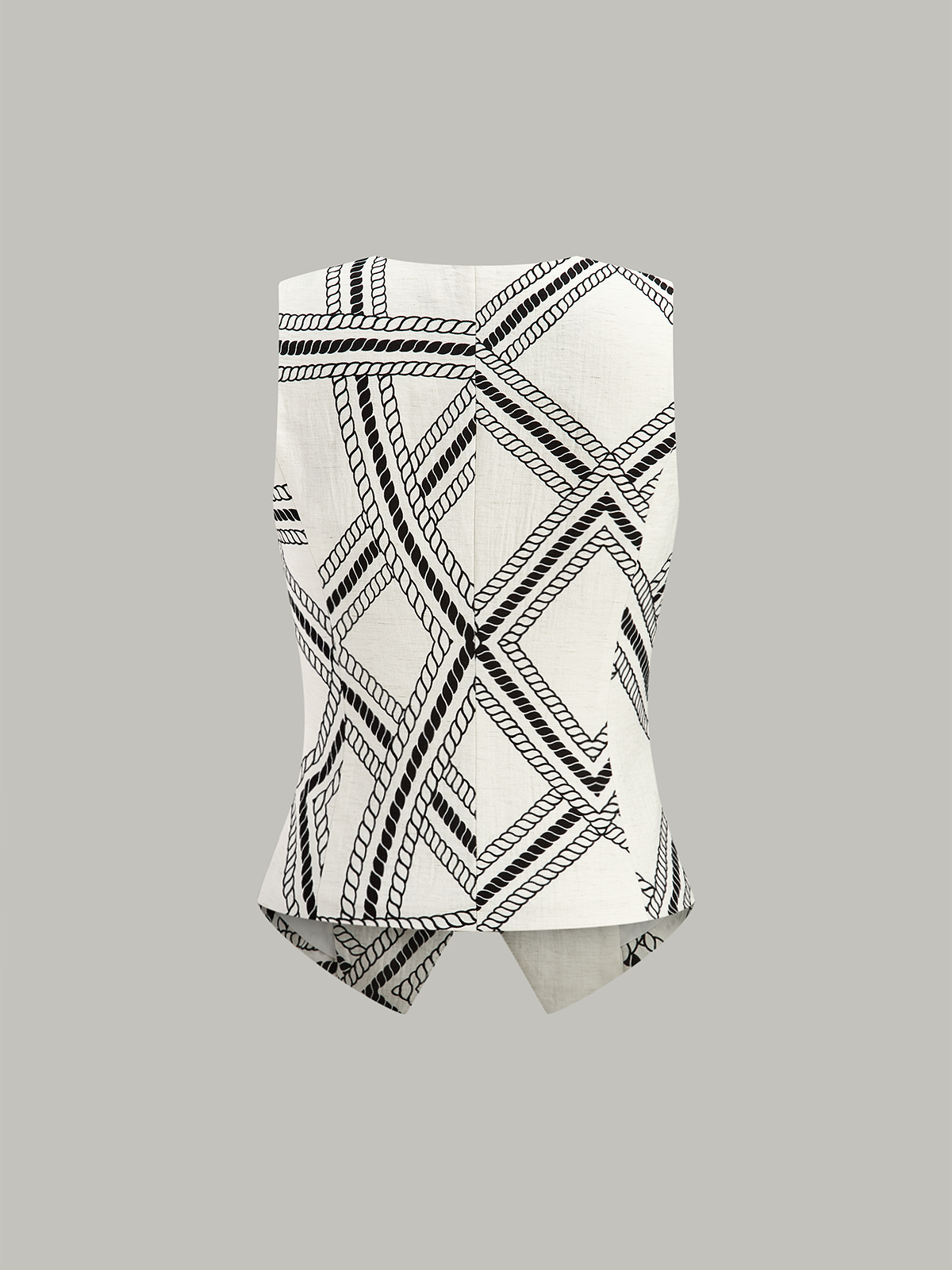 Halat Desenli Baskılı Yelek