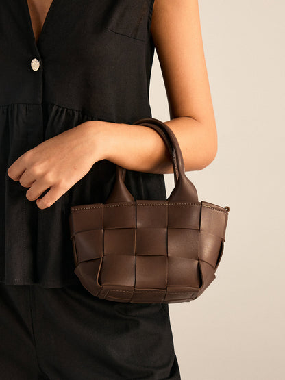 Suni Deri Dokuma Tote Çanta