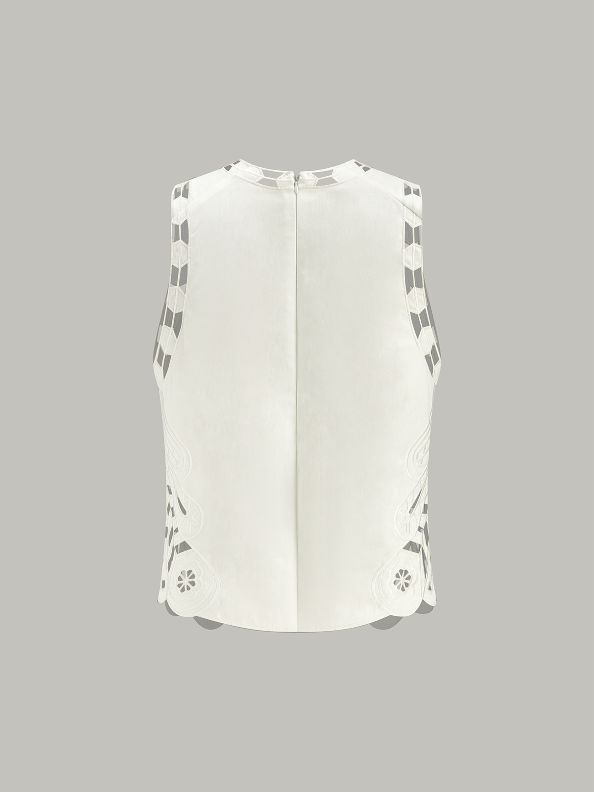 Nakışlı Kesik Yarı Şeffaf Üst