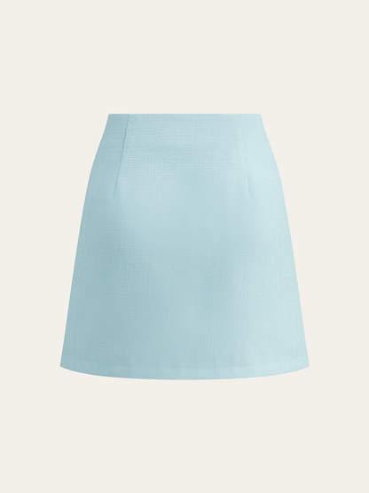 Tweed İnci Blazer Yelek ve Mini Etek Takımı