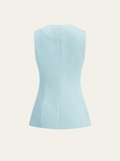 Tweed İnci Blazer Yelek ve Mini Etek Takımı