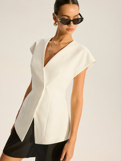 V Yaka Kısa Kollu Yelek