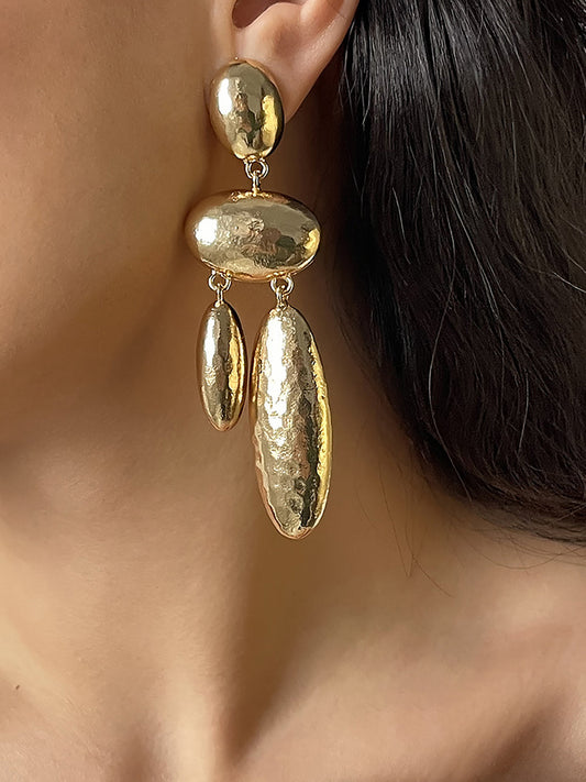 Uzun Alaşım Geometrik Damla Küpeler