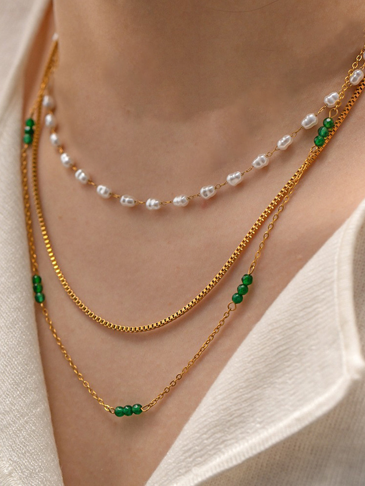 Üst üste takılabilir boncuklu kolye