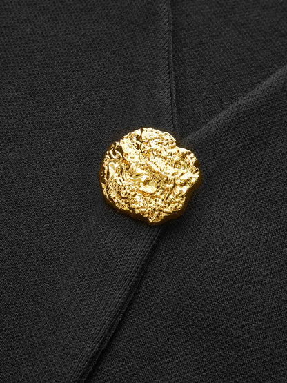 Metal Düğmeli V Yaka Örgü Yelek