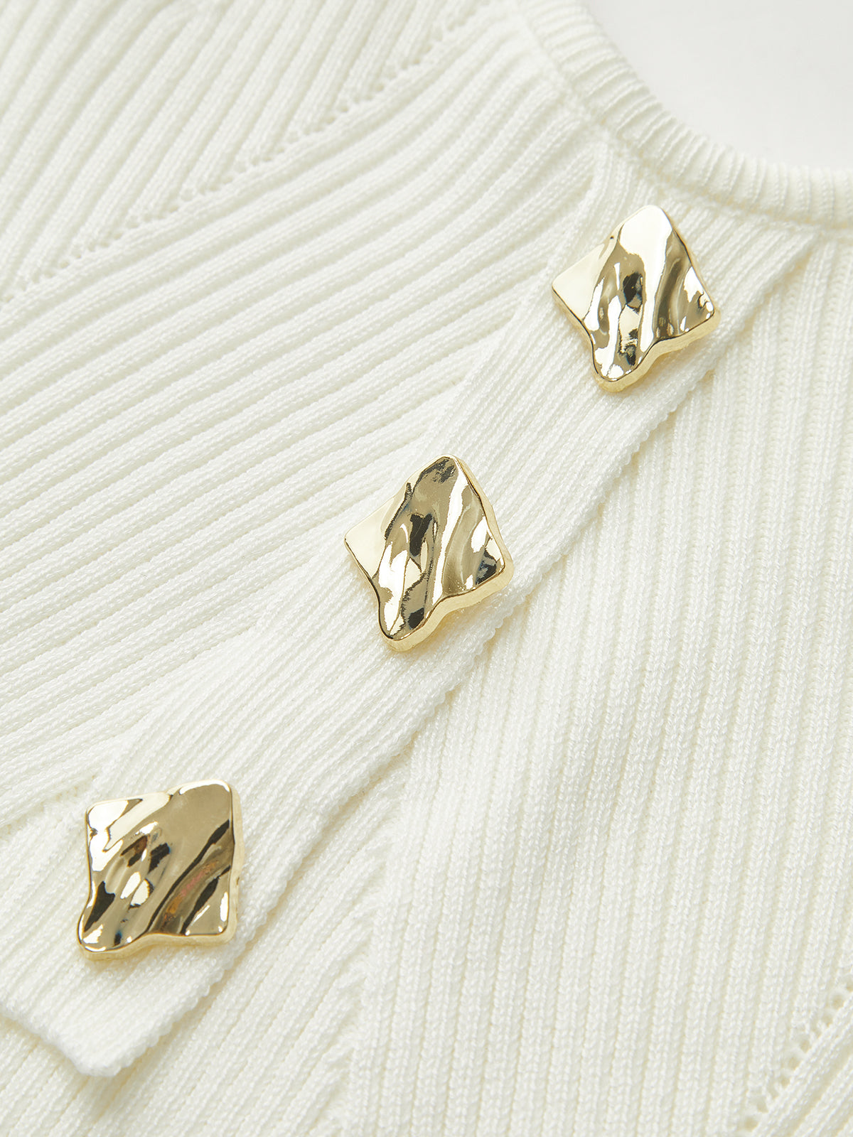 Kaburga Örgü Metal Düğmeli Atlet