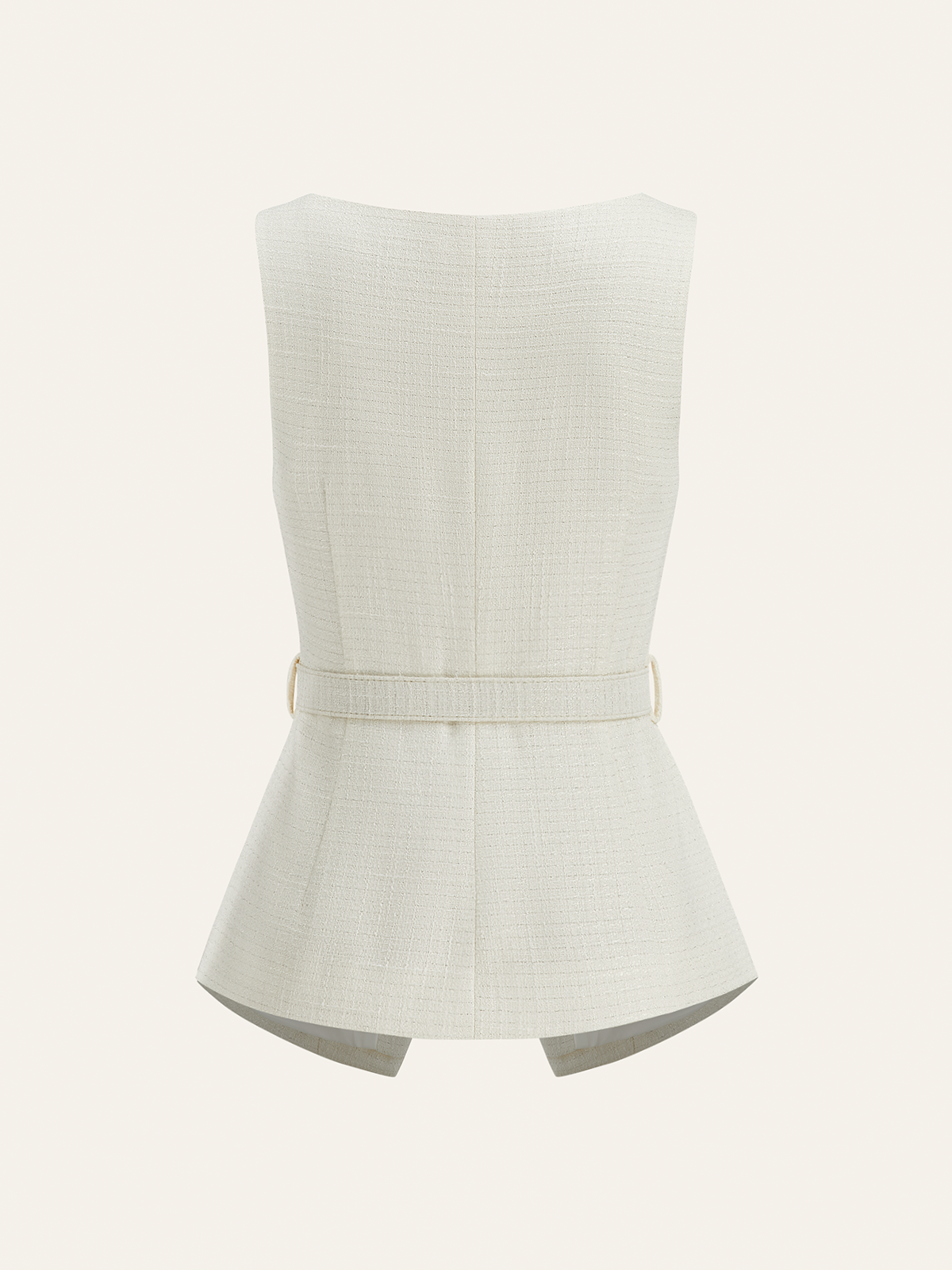 Kemerli Metal Düğmeli Kolsuz Yelek